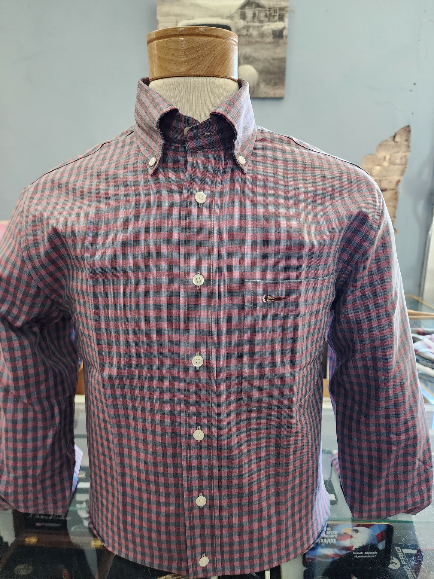 Men's Thomas Strut's Apparel Co. L/S Button Down-Plum Tart