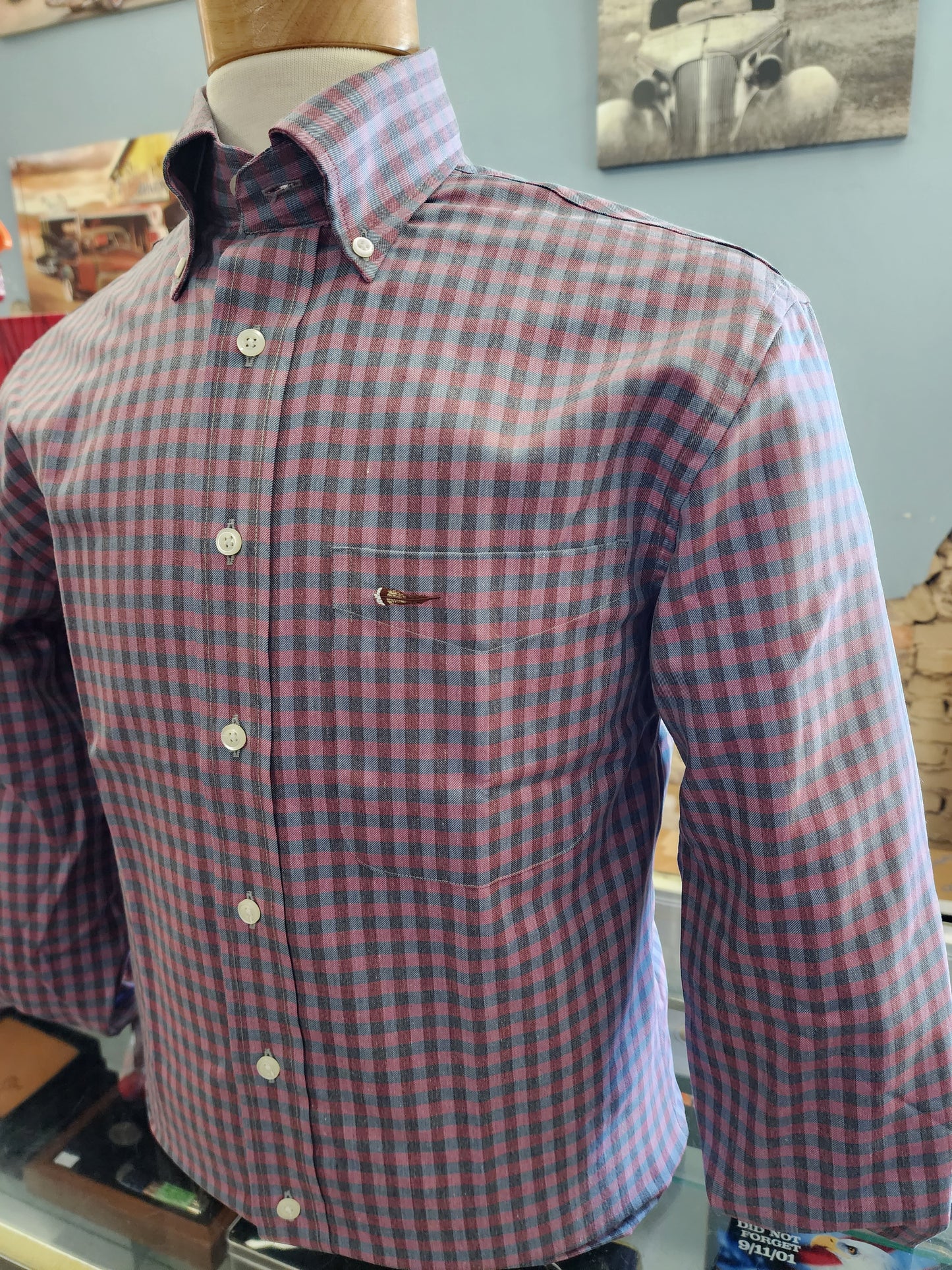Men's Thomas Strut's Apparel Co. L/S Button Down-Plum Tart