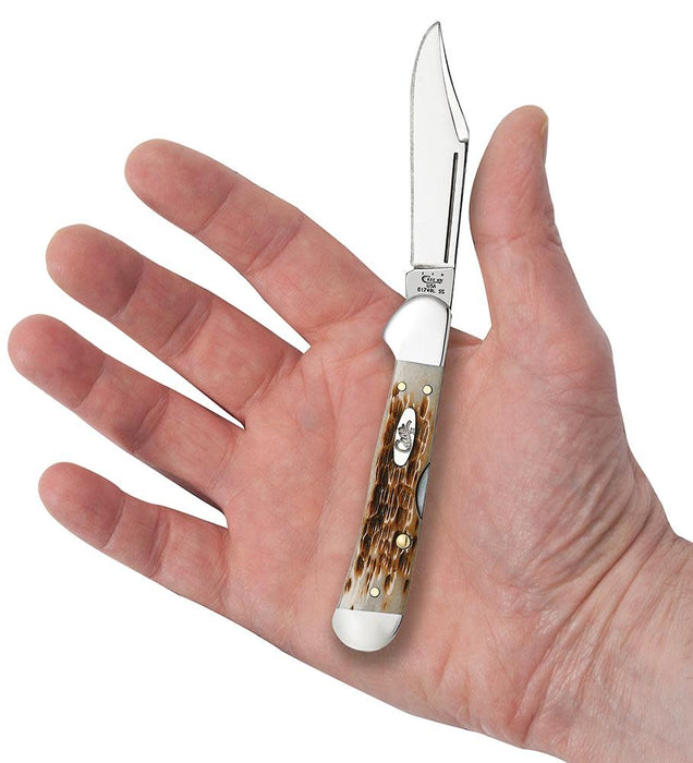 Case XX Peach Seed Jig Amber Bone Mini CopperLock®