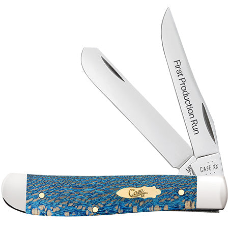 2025 Case 1st Production Run Smooth Blue Sycamore Wood Mini Trapper