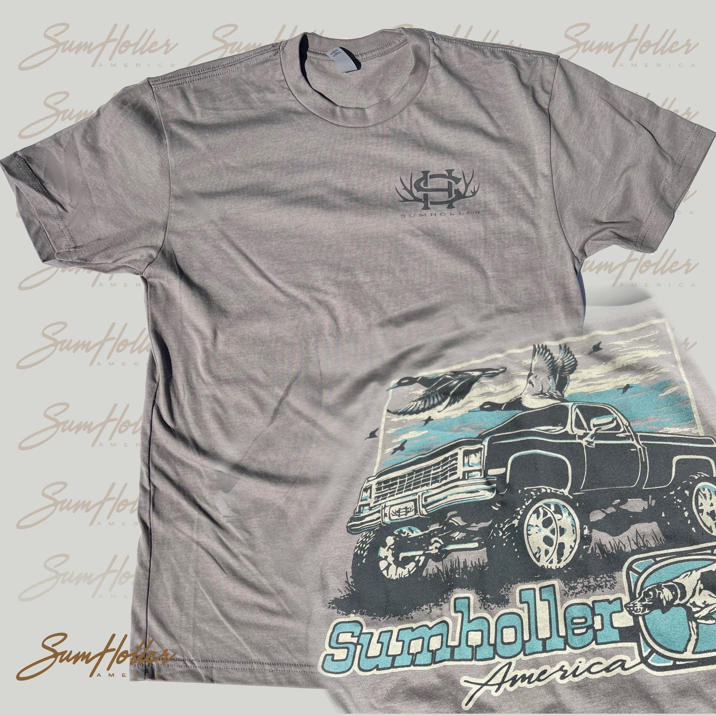 Sumholler 4 wheels and Fowl Feathers tee