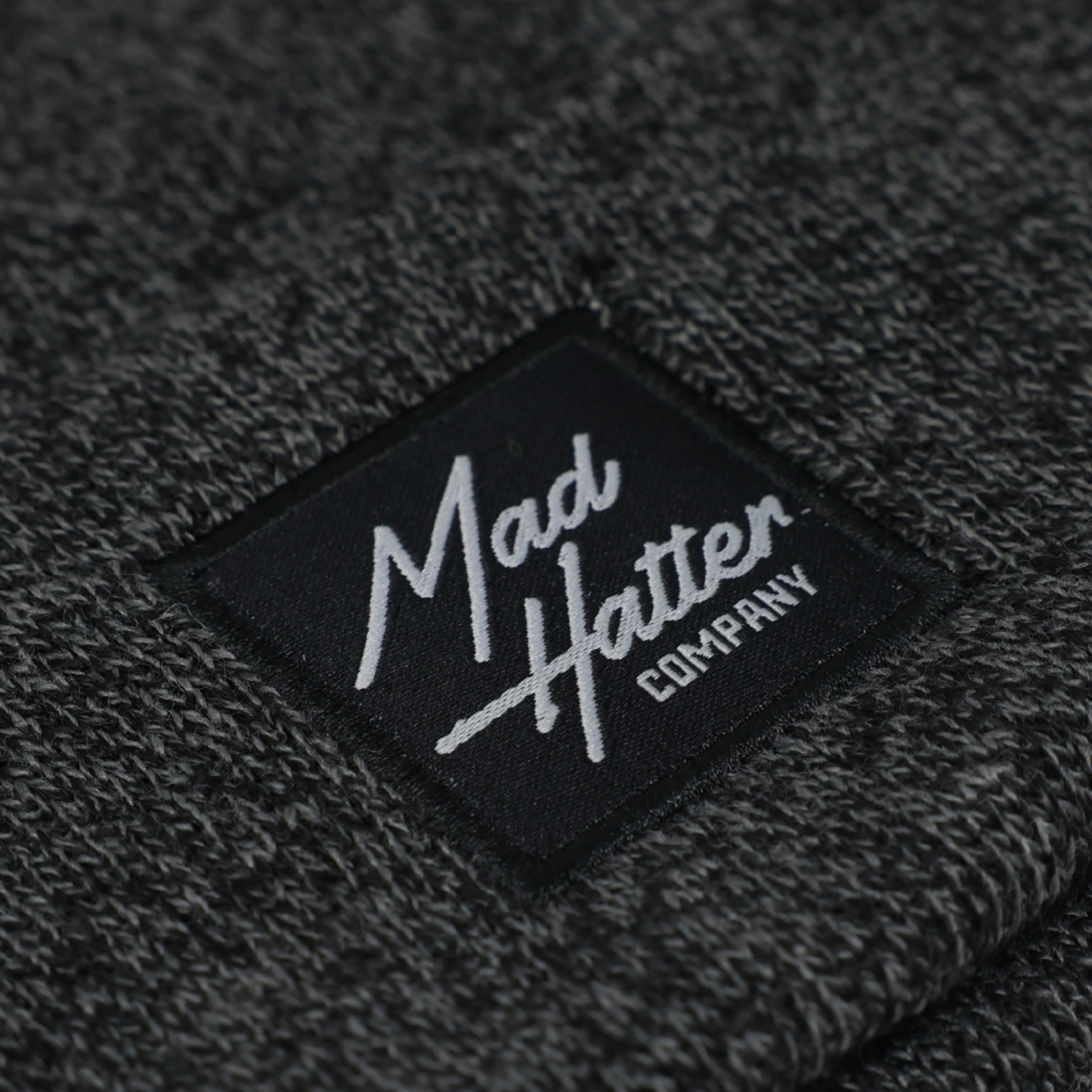 Charcoal Beanie with Black Patch