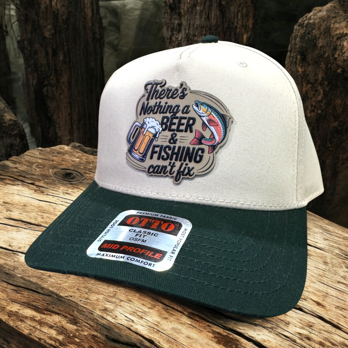 Beer and Fishing Patch Hat