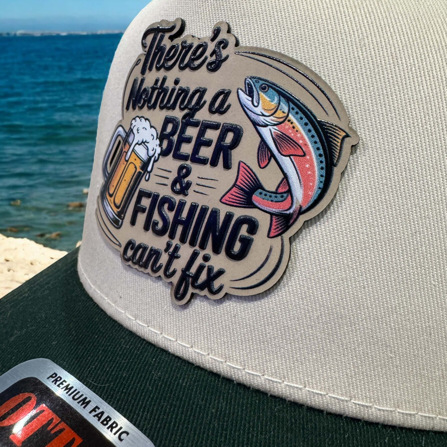 Beer and Fishing Patch Hat
