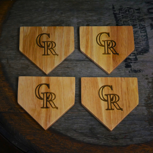Colorado Rockies "CR" Dugout Mug® | Wood Coaster