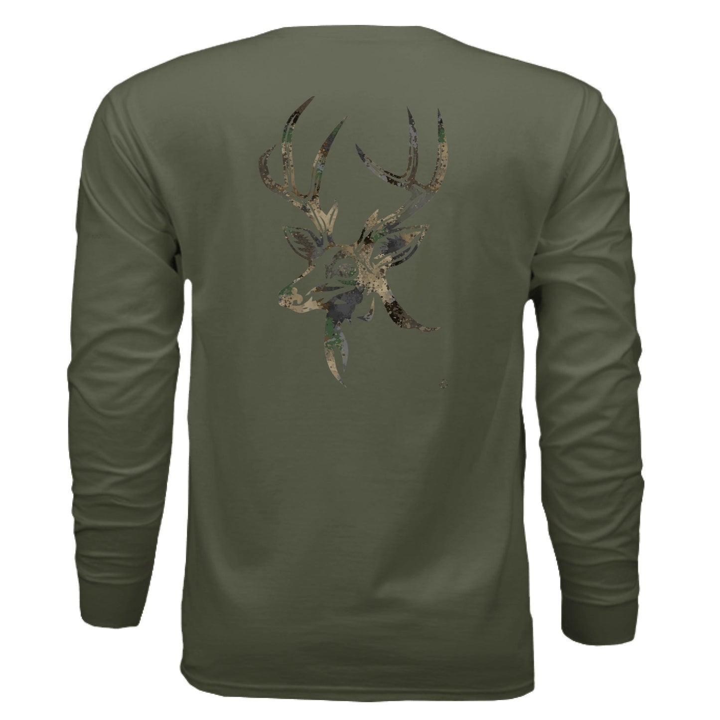 Forest Splash Burst Camo Buck Long Sleeve T-Shirt