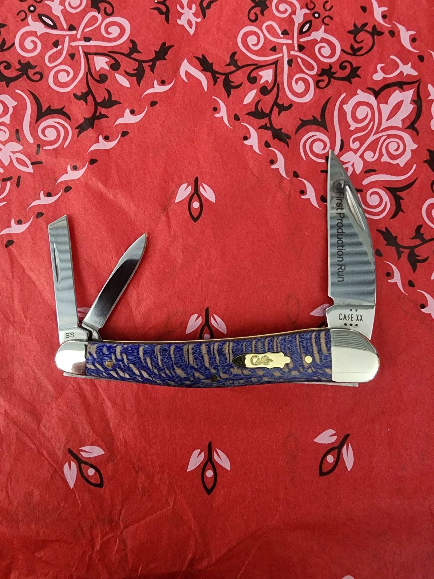 2025 Case 1st Production Run Smooth Blue Sycamore Wood Seahorse Whittler