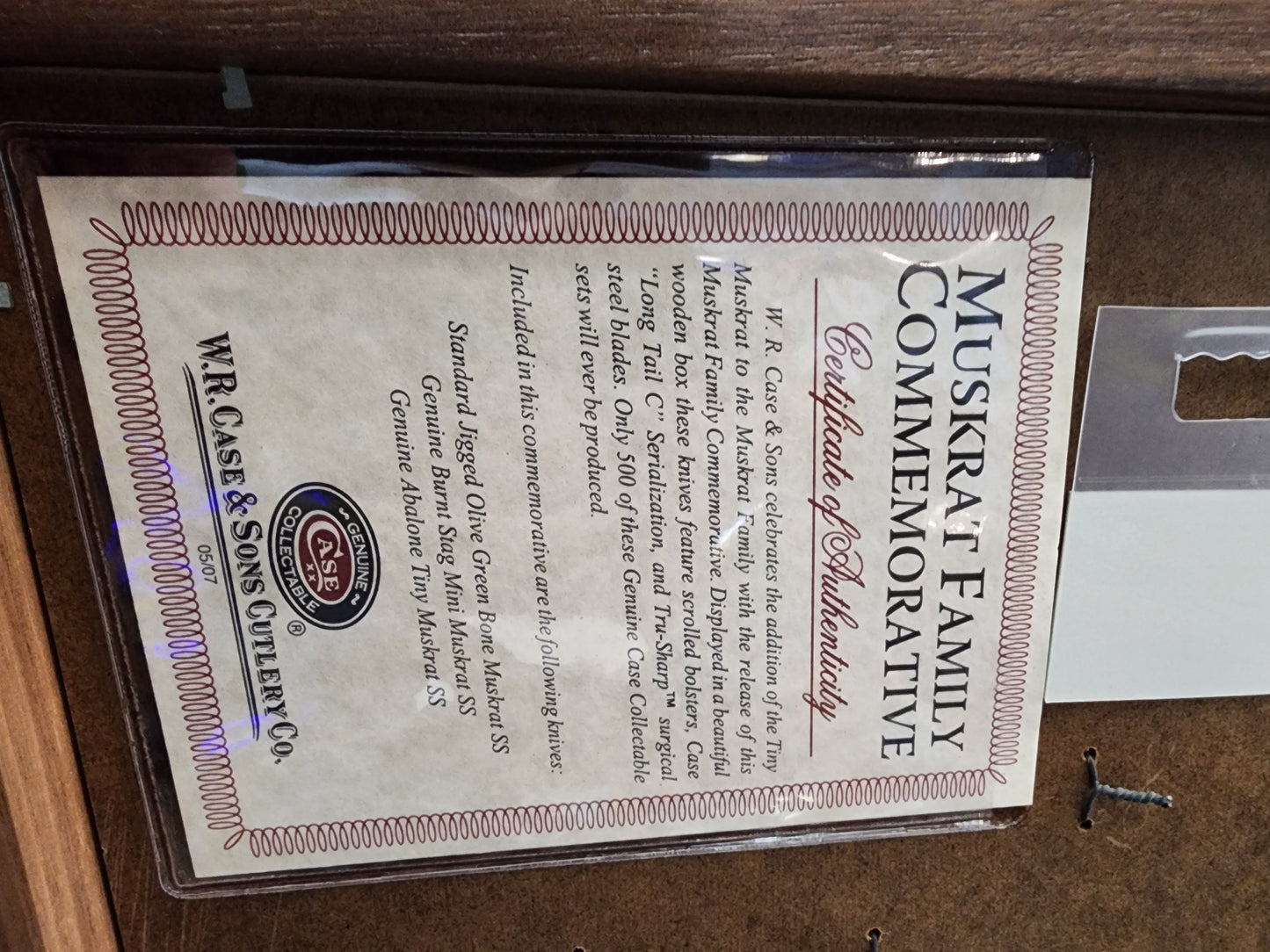 2007 Case Muskrat Commemorative Set 1 of 500 MINT