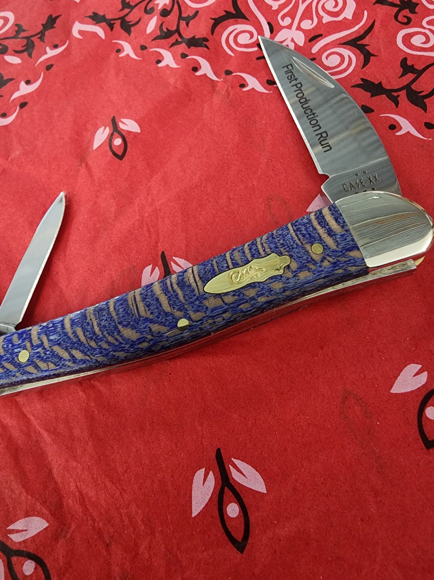 2025 Case 1st Production Run Smooth Blue Sycamore Wood Seahorse Whittler