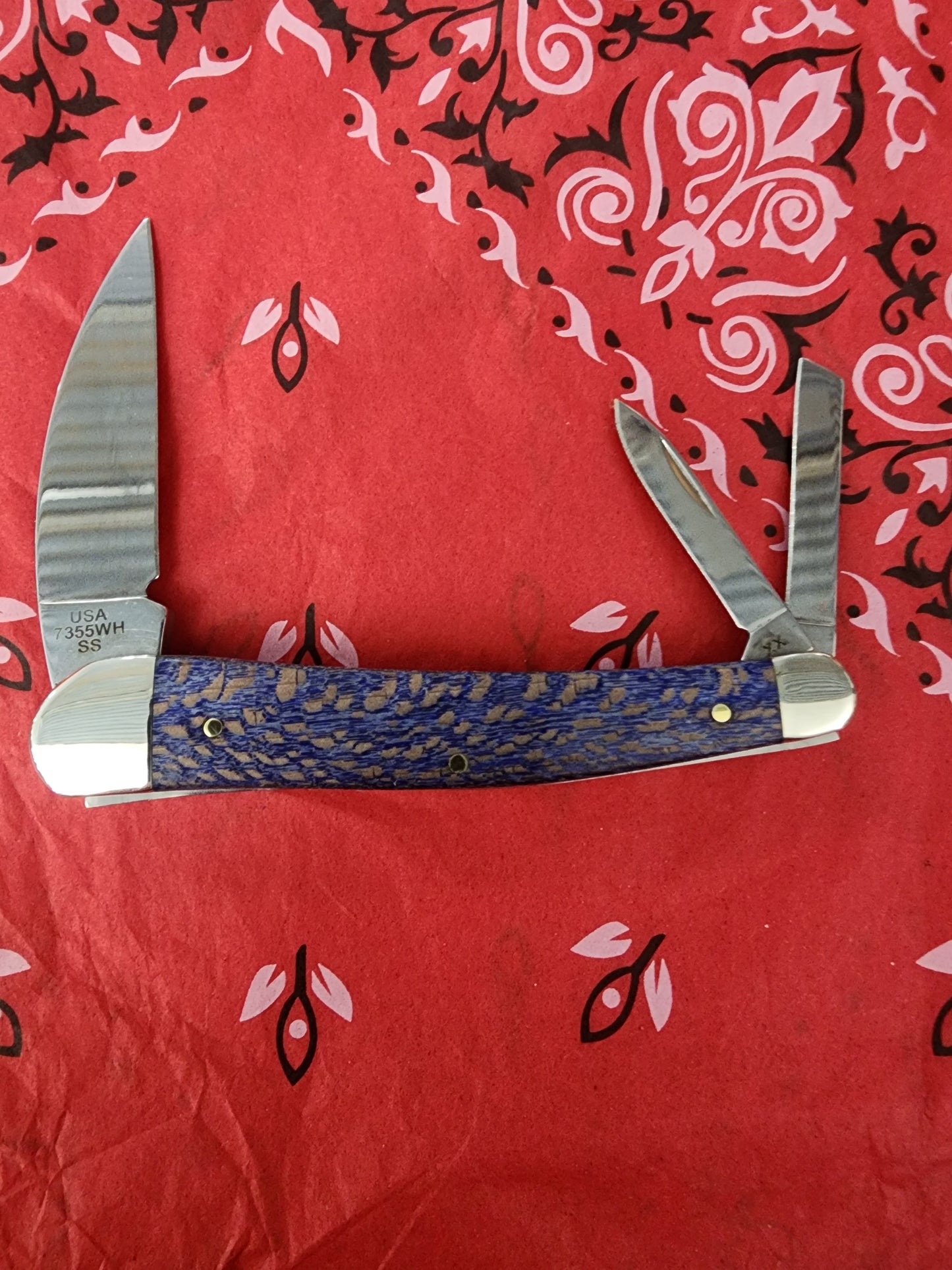 2025 Case 1st Production Run Smooth Blue Sycamore Wood Seahorse Whittler