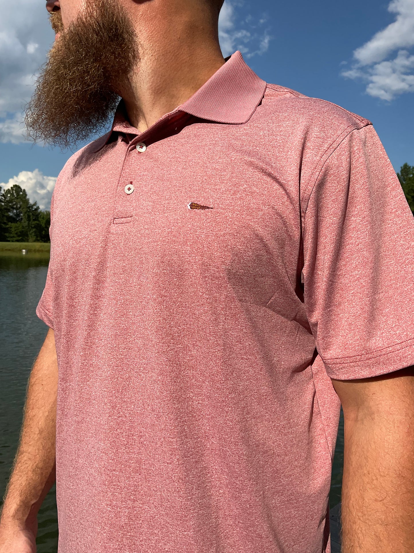 Thomas Strut's Apparel Performance Polo- Heather Russet