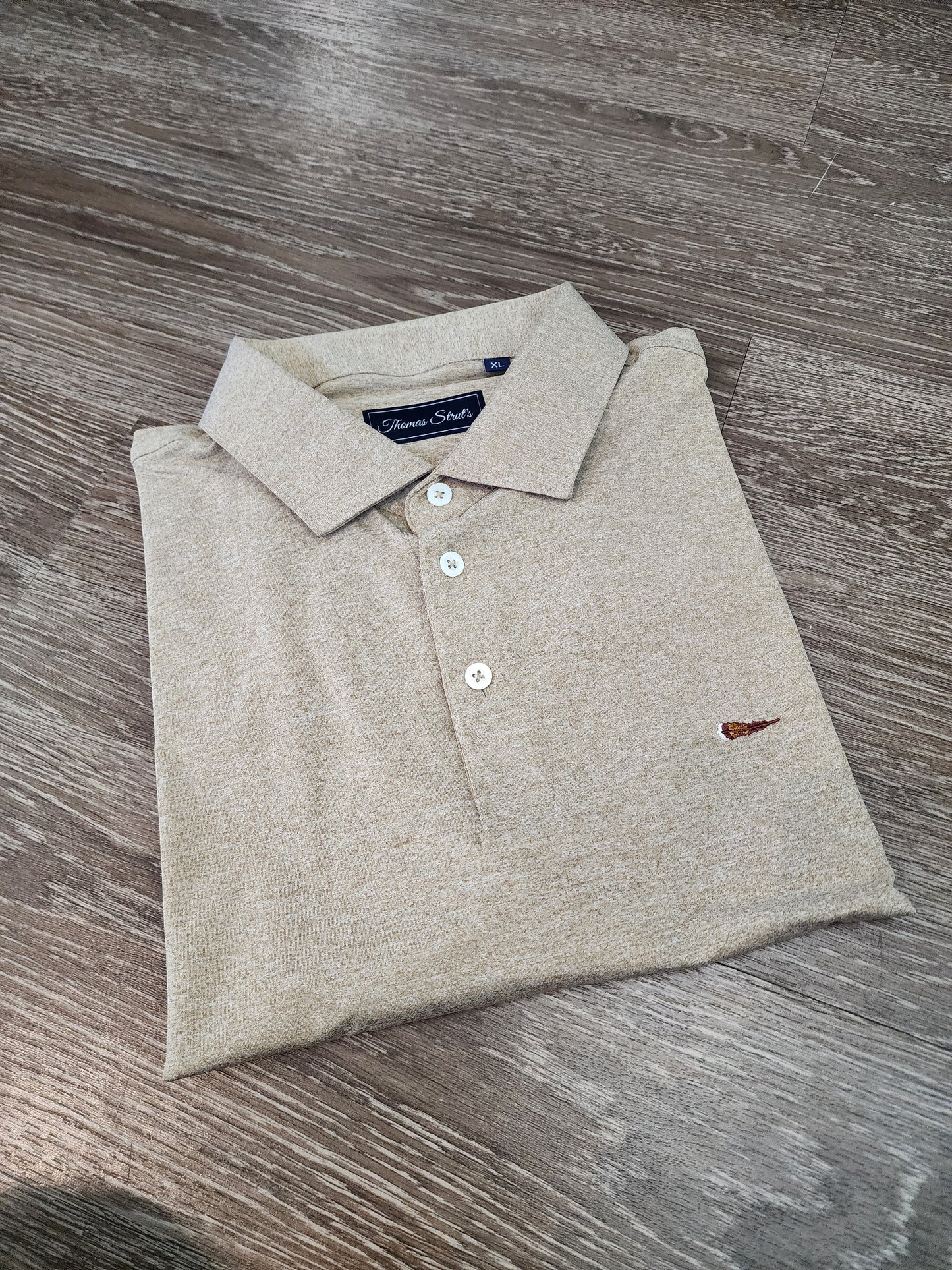 Men's Thomas Strut's Apparel Co. Performance Polo-Elmwood Heather