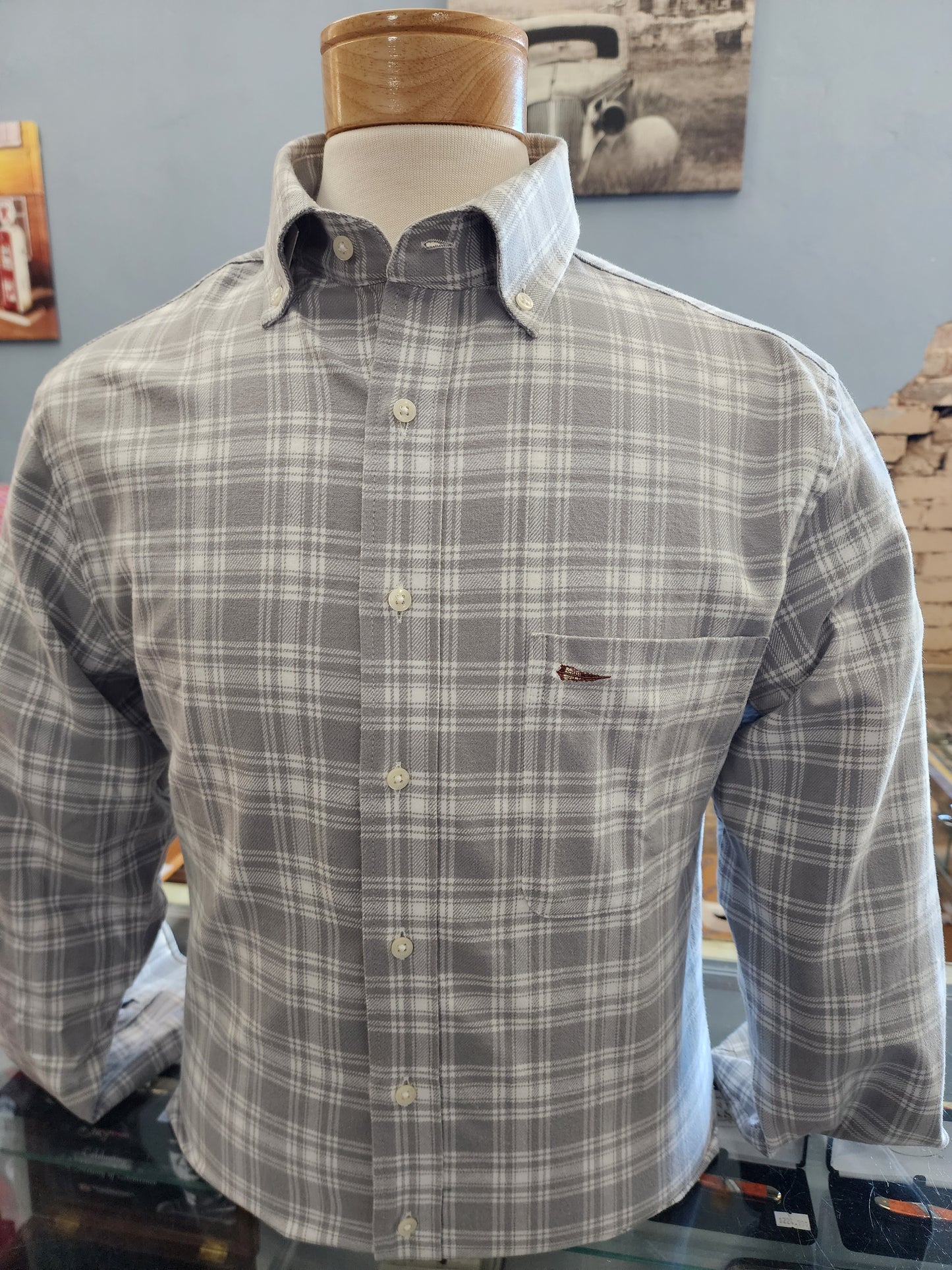 Men's Thomas Strut's Apparel Co. L/S Button Down-Smokey Plaid