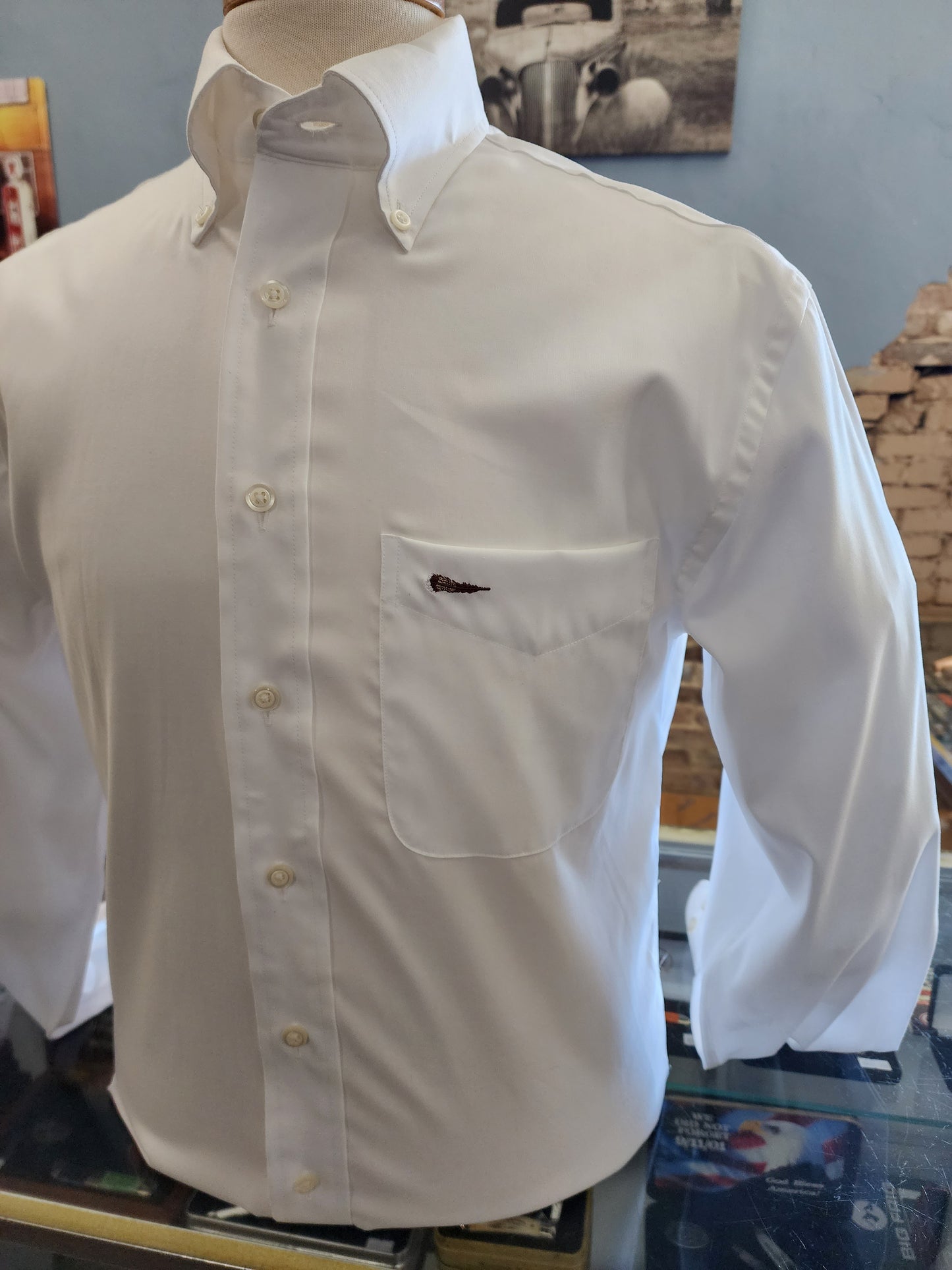 Men's Thomas Strut's Apparel Co. L/S Button Down-White Ice