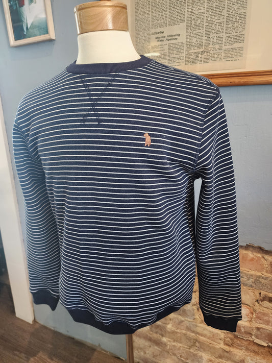 Men's Southern Casanova Stripe Fleece Pullover-Bluestone