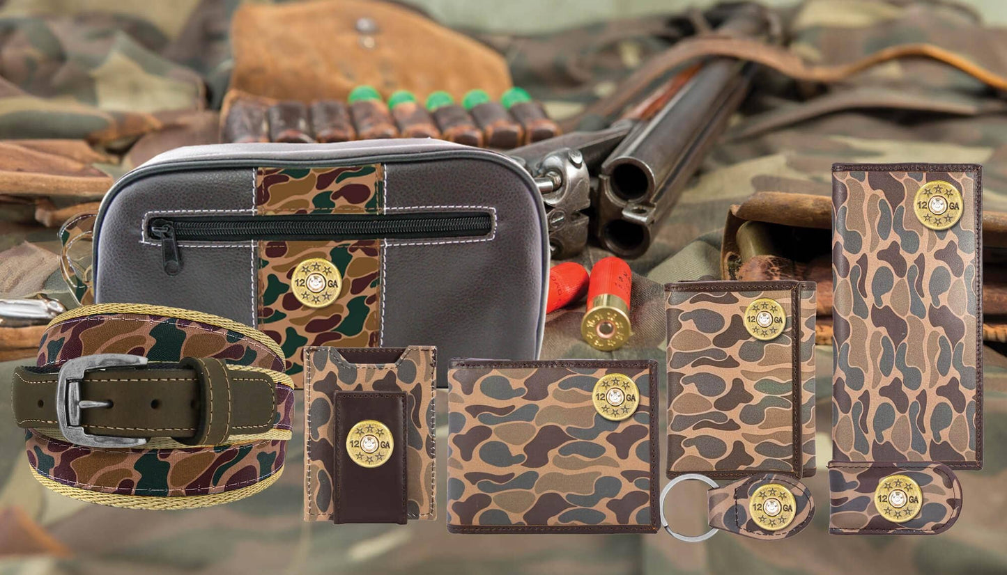 Shotshell Men's Secretary Old School Camo Leather Wallet.