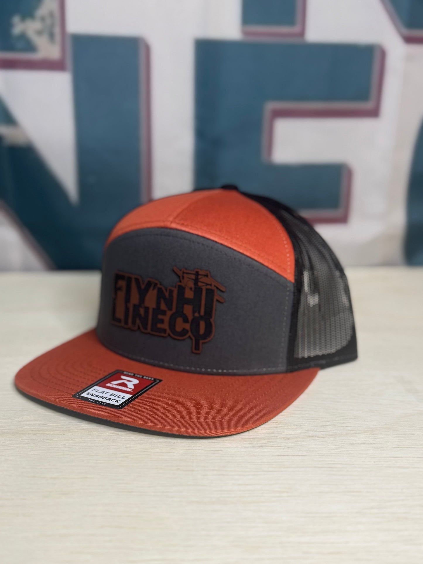 Orange and grey 7 panel.