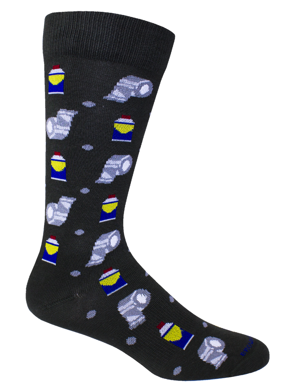 Men's Brown Dog Mr. Fix It Black Socks