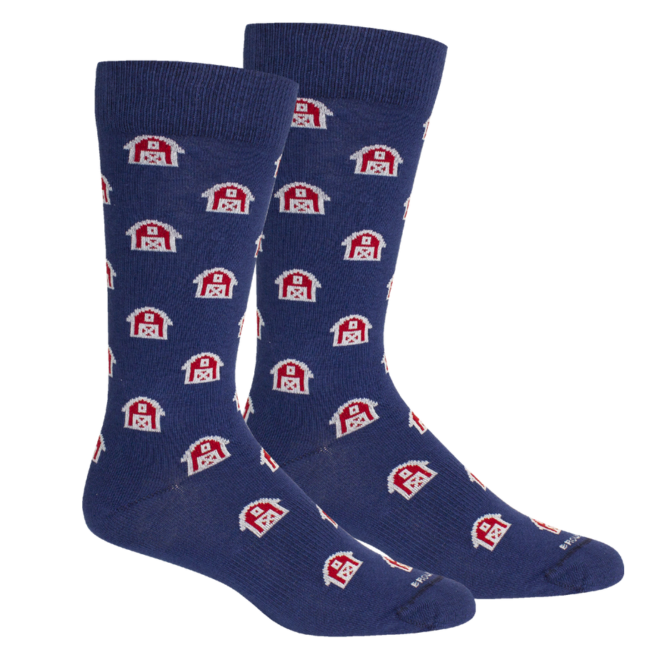 Men's Brown Dog Barn Navy Socks