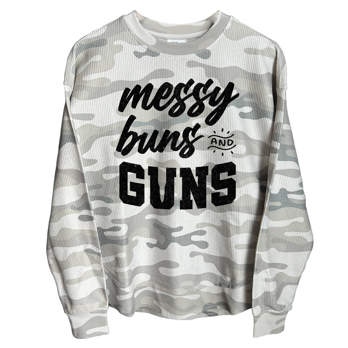 Messy Buns and Guns (Front) Corded Poncho