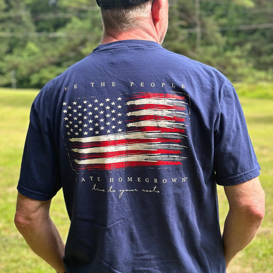 We The People Flag Pocket Tee - Comfort Color