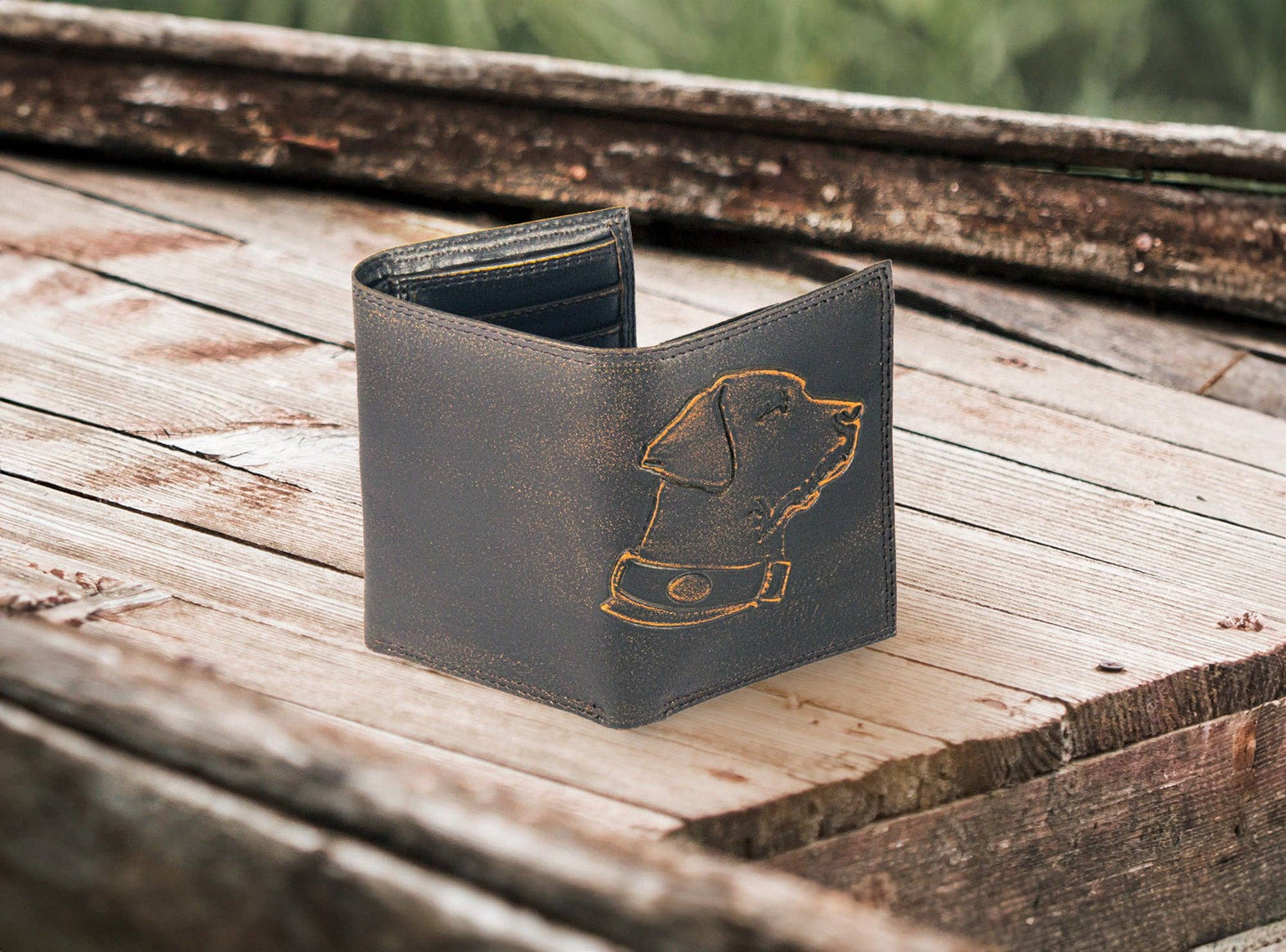 Lab Burnished Leather Trifold Wallet