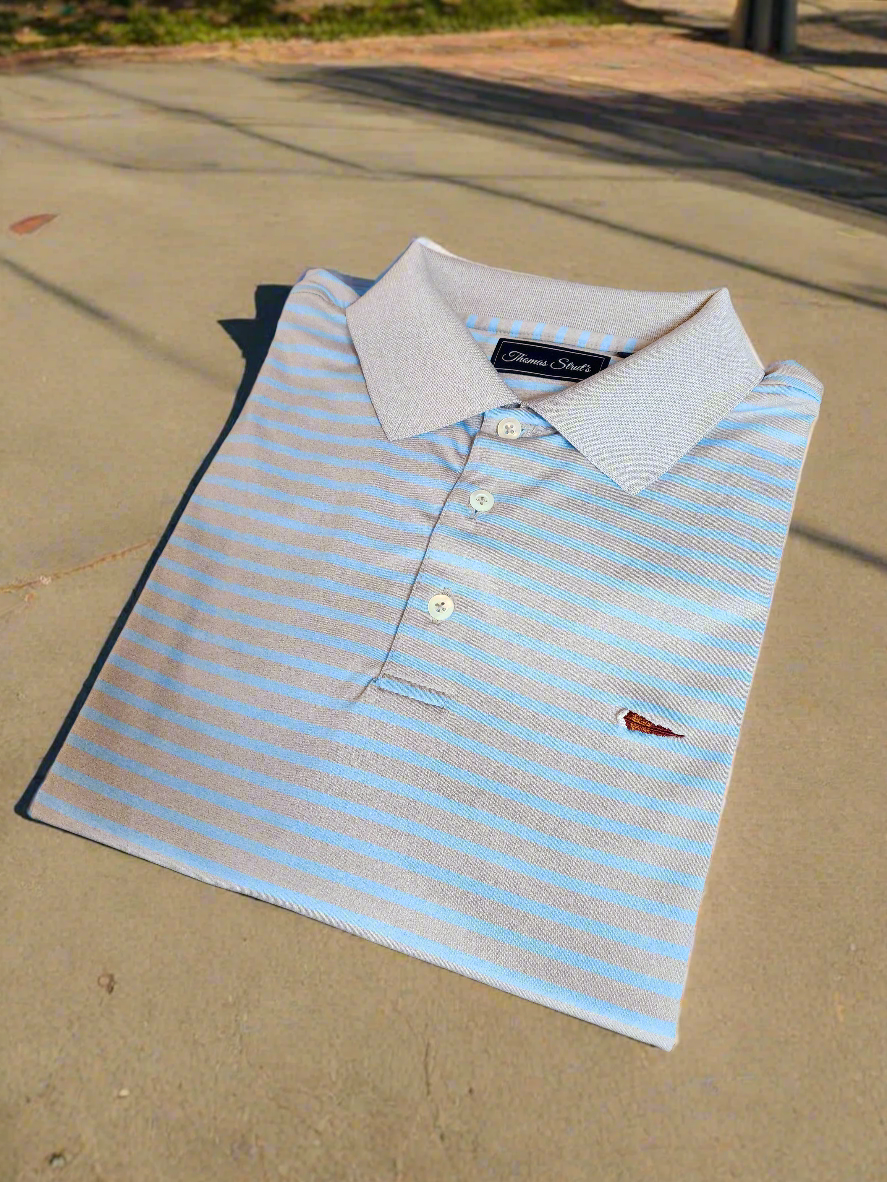 Thomas Strut's Performance Polo-Rain Cloud Stripe