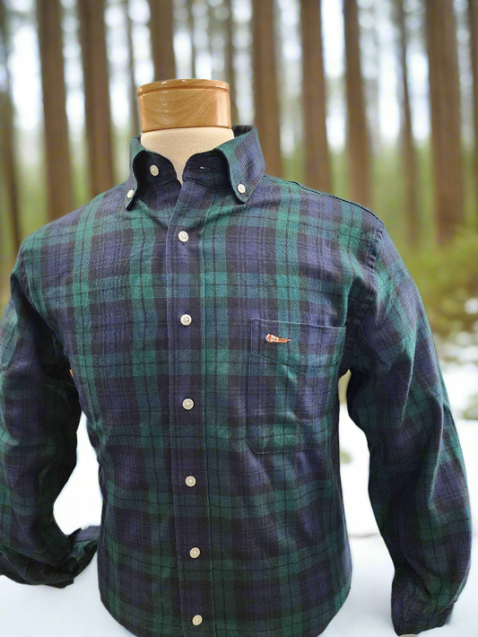 Men's Thomas Strut's Apparel Co. Long Sleeve Button Down-Evergreen Plaid