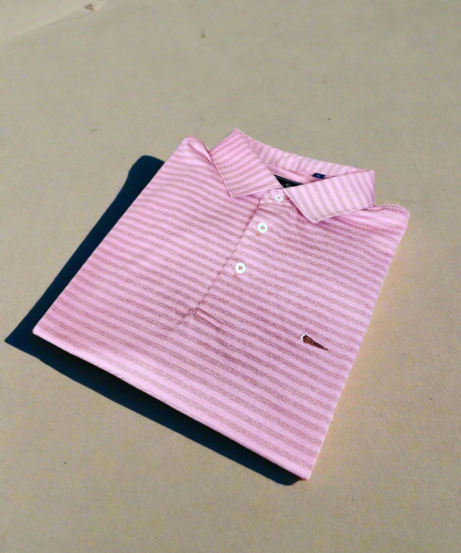 Thomas Strut's Performance Polo-Spiced Coral Stripe