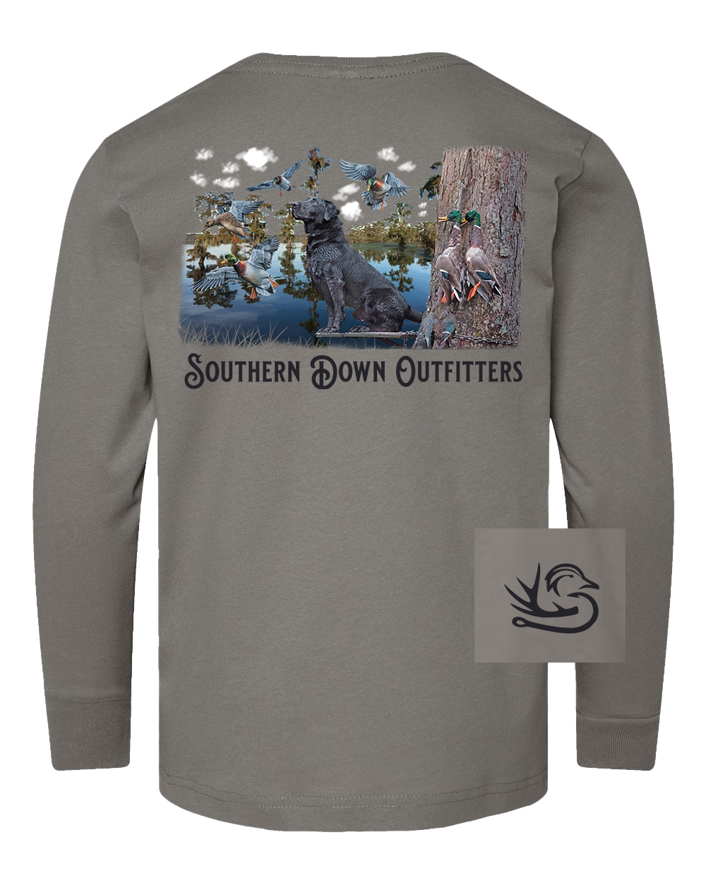 Black Lab Swamp Long Sleeve Youth Tee