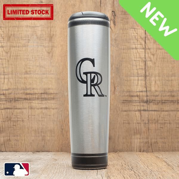 Colorado Rockies "CR" Metal Dugout Mug | Stainless Steel Baseball Bat Mug