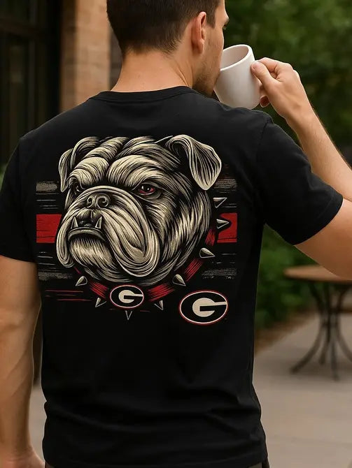 Bulldog Head Tee Shirt Black
