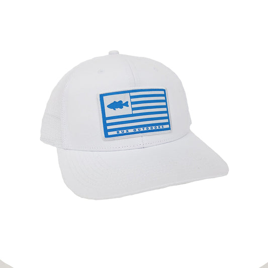 Men's Bux Outdoors Bass Flag Trucker Hat
