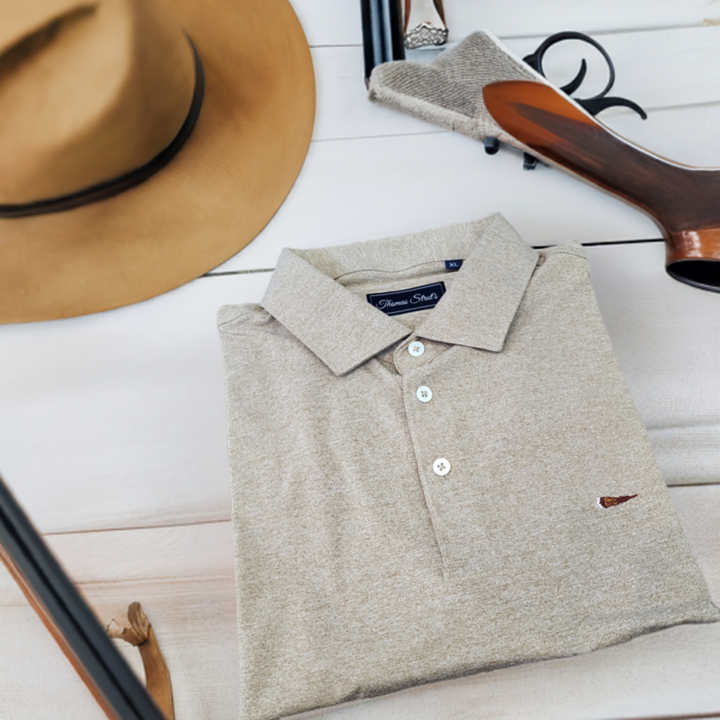 Men's Thomas Strut's Apparel Co. Performance Polo-Elmwood Heather