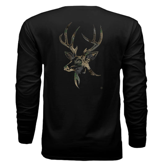 Forest Splash Burst Camo Buck Long Sleeve T-Shirt
