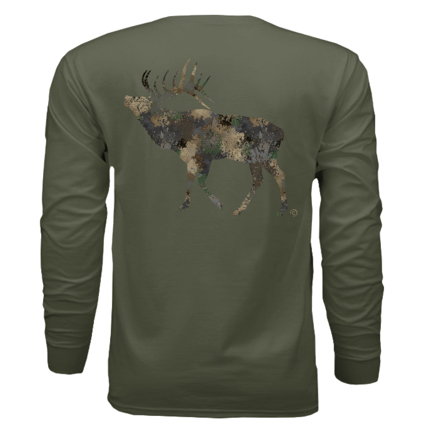 Forest Splash Burst Camo Elk Long Sleeve T-Shirt