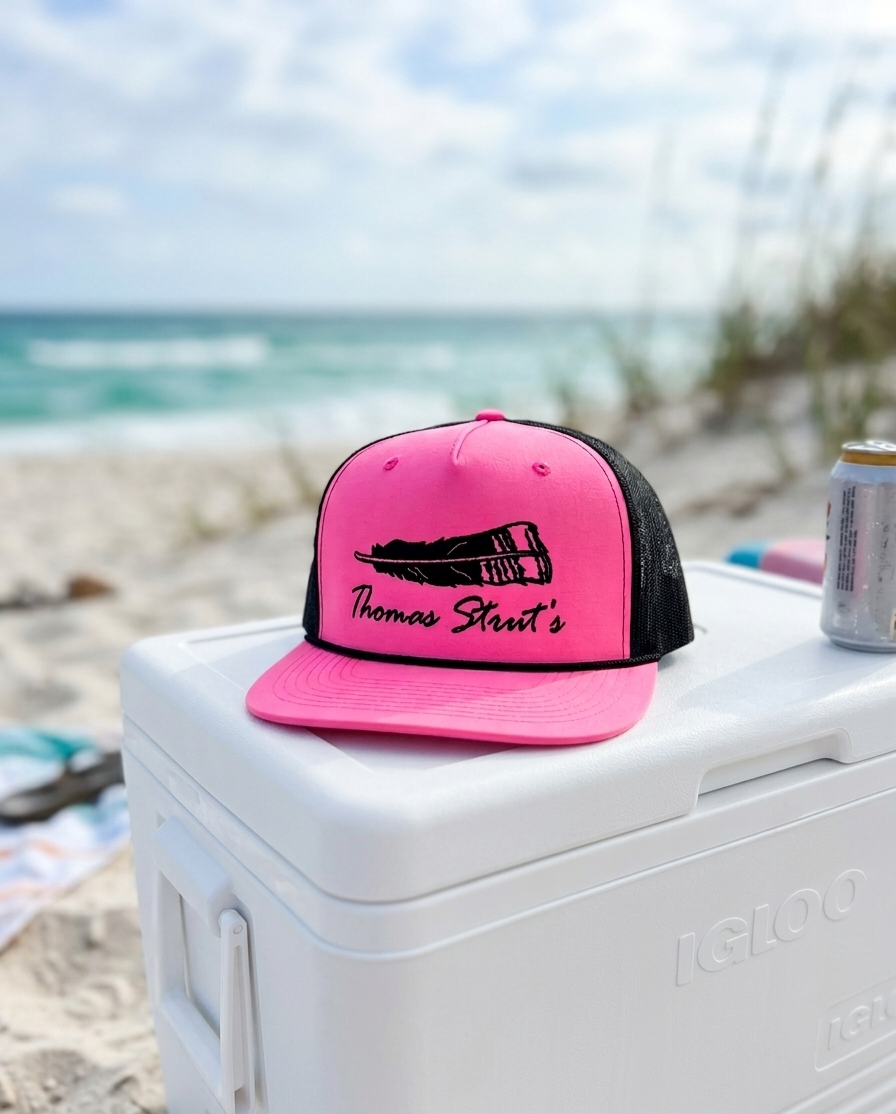 Thomas Strut's Blackout NEON Pink/Black 5-Panel Performance Trucker Hat