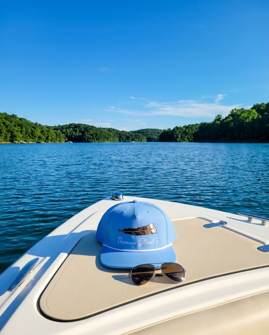 Thomas Strut's Feather Columbia Blue 5-Panel Performance Trucker Hat