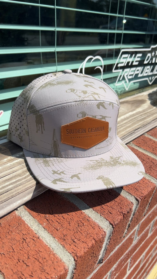 Men's Southern Casanova Bird Hunt Print Moss Hi-Profile Trucker Hat