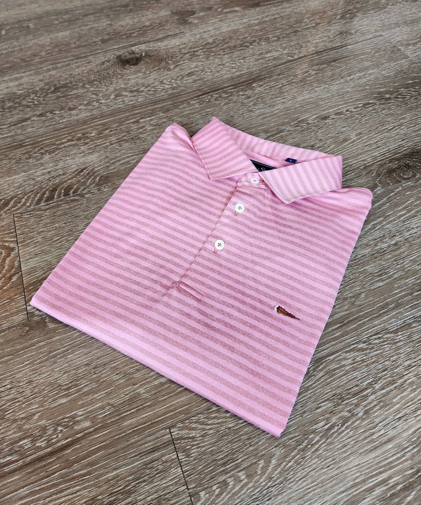 Thomas Strut's Performance Polo-Spiced Coral Stripe