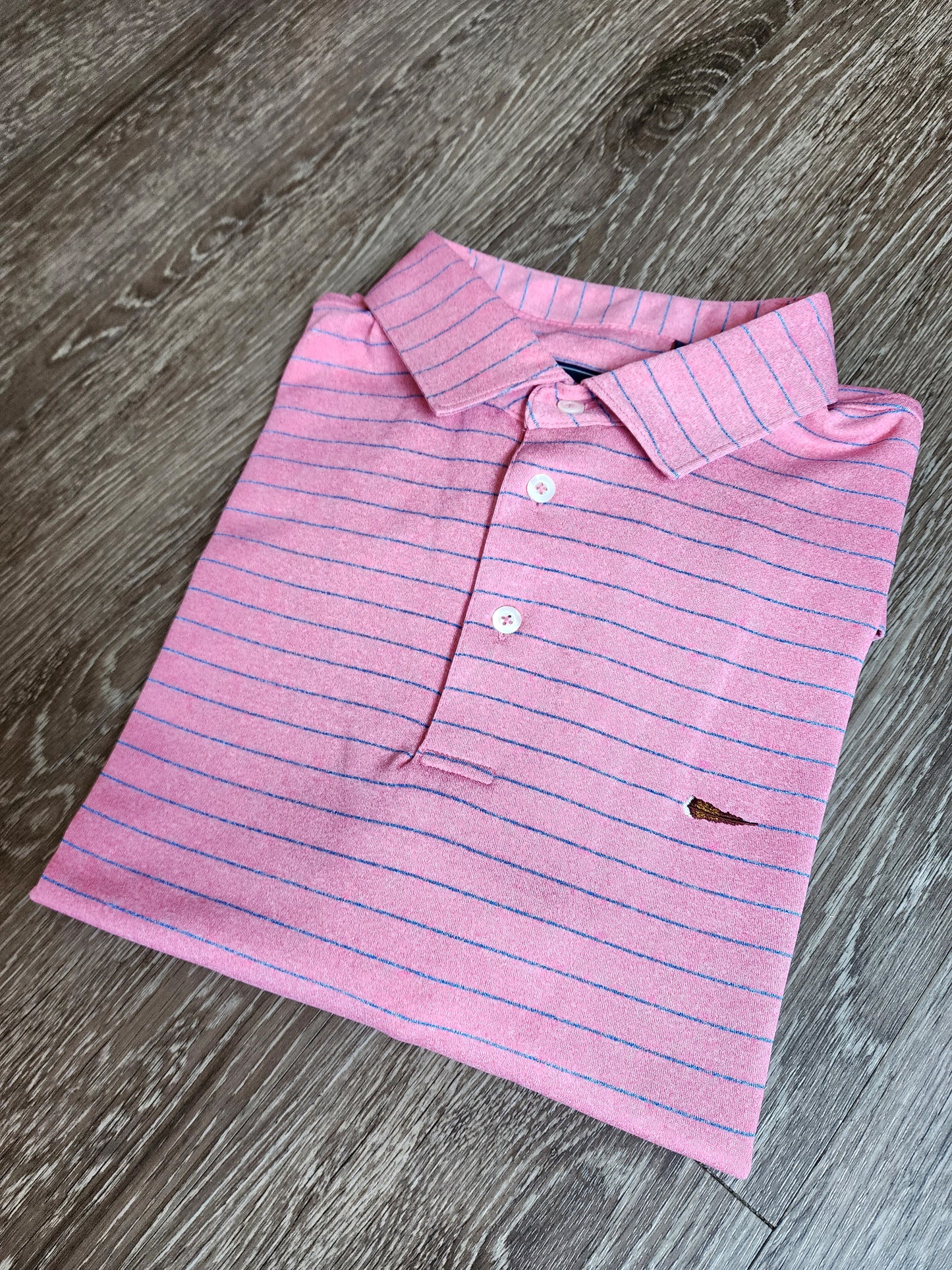 Men's Million Dollar Performance Polo-Coral Island Stripe