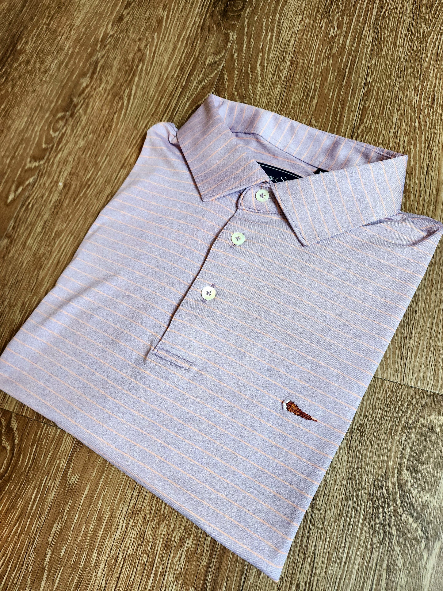 Thomas Strut's Performance Polo-Lavender Aura Stripe