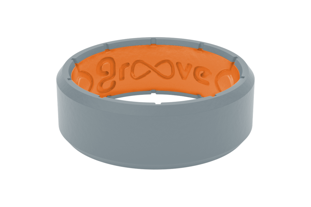 Storm Grey/Orange Edge Men's Groove Ring