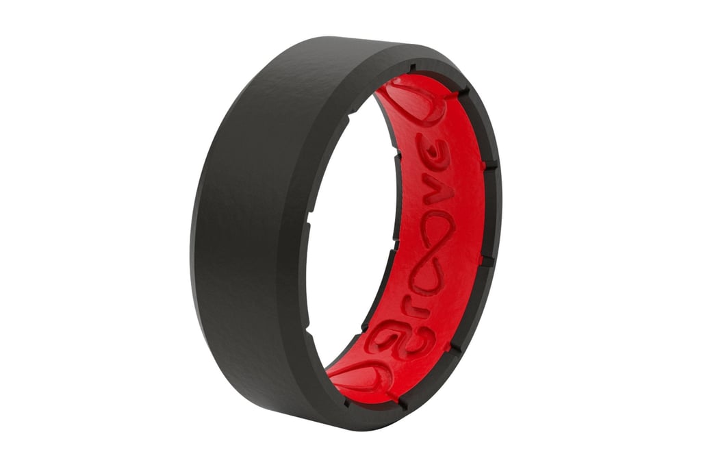 Red & Black Edge Men's Groove Ring