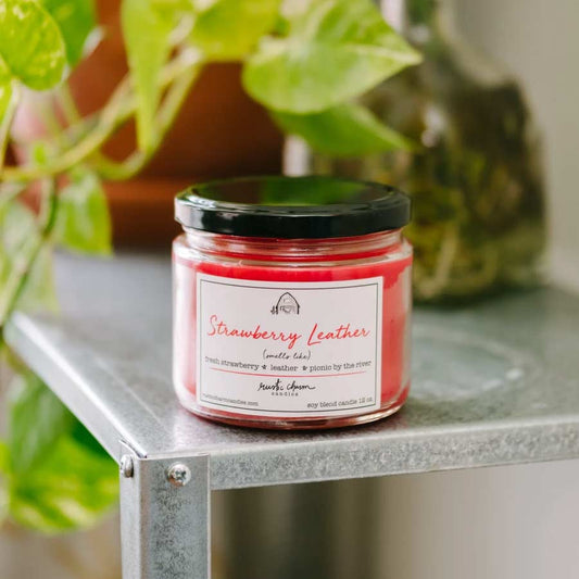 Rustic Charm Strawberry Leather 12 oz. Soy Candle