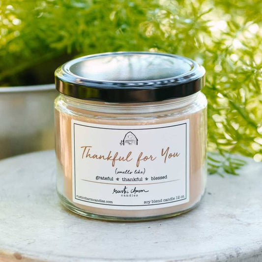 Rustic Charm Thankful For You 12 oz. Soy Candle